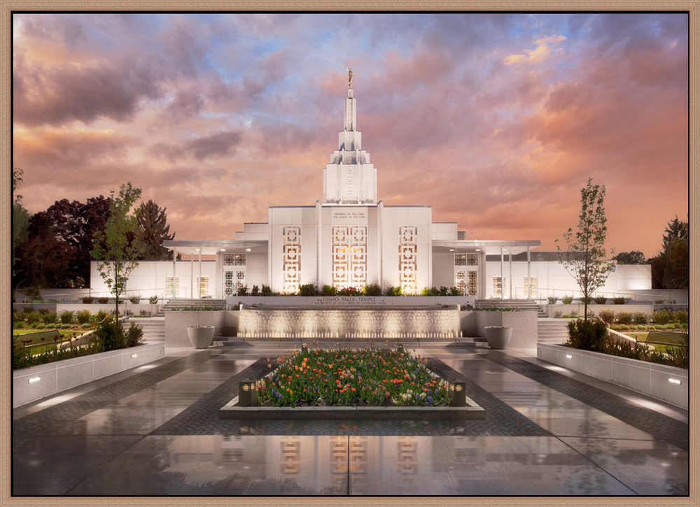 Covenant Path Temple Idaho Falls Temple (30x41 Framed Canvas Giclee